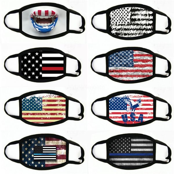 

2020 american flag face masks american election print supplies ice silk dustproof mask universal for designer masks#427, Black