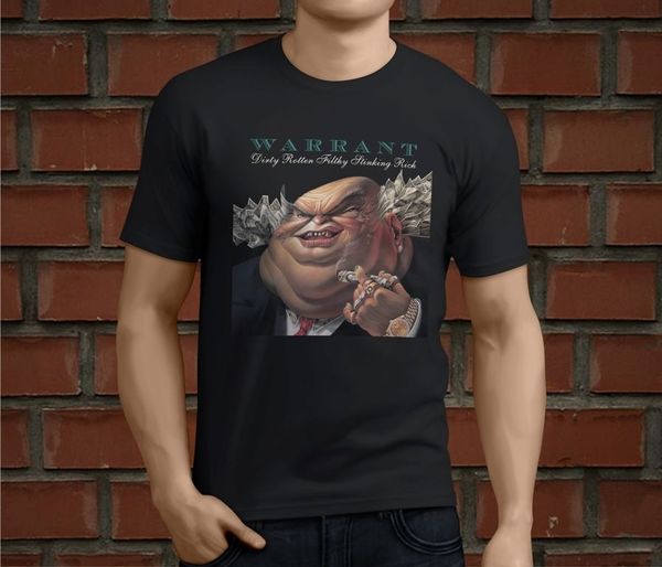 

warrant dirty rotten filthy stinking rich men's black t-shirt size s-3xlsummer new tee print men t-shirt top