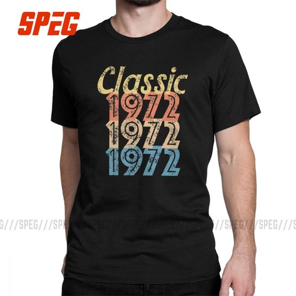

1972 vintage retro t shirts for men cotton fun t-shirt round neck 47th birthday gifts tee 47 years old graphic printed male