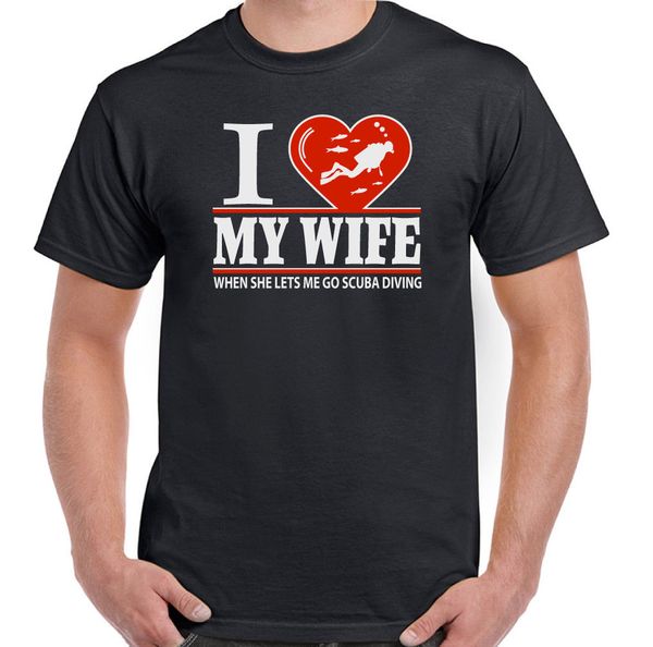 

i love my wife scuba diving mens funny t-shirt dive sea diver equipment gear
