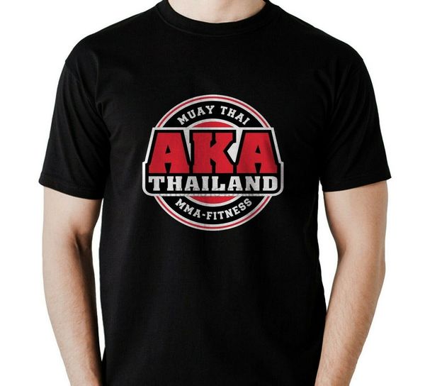 

aka thailand gym logo tee t shirt black and white usa size men clothes t-shirt
