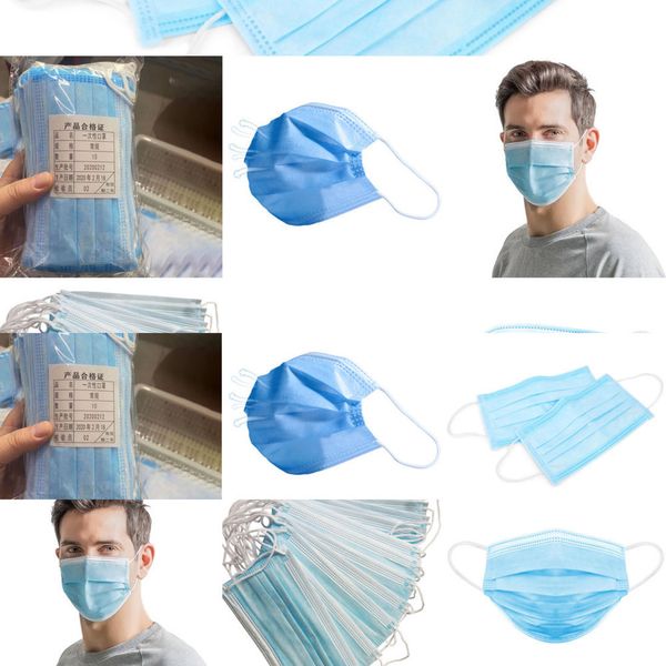 

2021face mask three layer ear-loop disposable dust face masks cover 3-ply non-woven disposable stpu