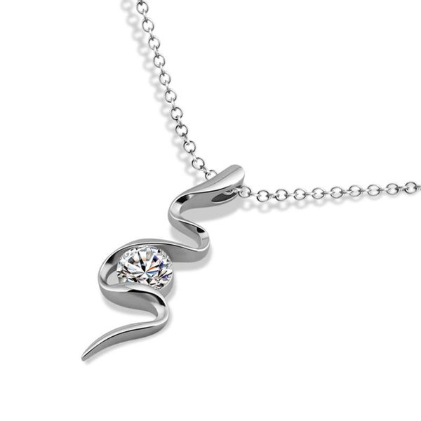 

chains fashion 925 sterling silver love heart zircon bracelets for women dazzling jewelry serpentine pendant necklace gift