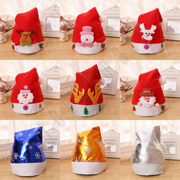 chapéus de Natal para presentes Adulto do Natal da criança Ornamentos Mantilha com luzes brilhantes chapéus de Santa DHL frete grátis
