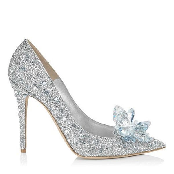 Sapatos de salto de casamento 2021 mulheres couro apontado toe cristal sandálias lantejoulas t-strap verão salto alto senhoras sexy festa sandália com caixa