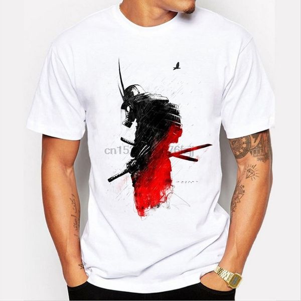 

men's vintage japanese samurai printed t-shirt cool summer modal retro hipster tees