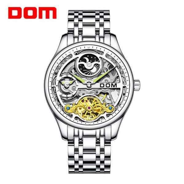 

wristwatches transparent fashion tourbillon luminous gear movement design men male mechanical skeleton wrist watch, Slivery;brown