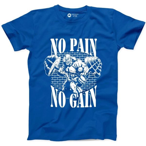 

no pain no gain gym tee shirt funny work out train weight t-shirt