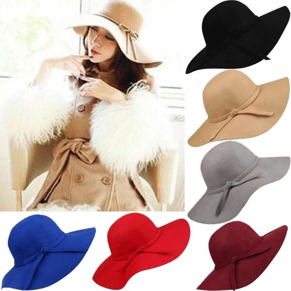 

stingy brim hats fashion women fedora hat wide women's in wool felt, Blue;gray