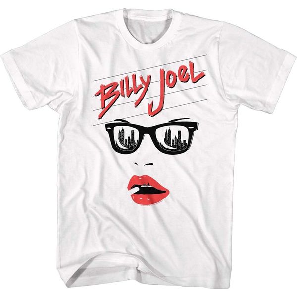 

billy joel tall t-shirt lips white tee men's short sleeve t shirt cotton
