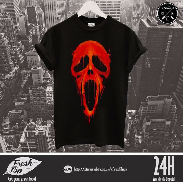 

blood ghostface t shirt trick or treat halloween scary spooky bloody horror