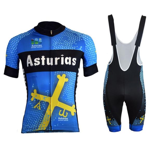 

racing sets asturias summer cycling jersey suit men blue short sleeve bike set kits go pro clothing uniforme conjunto ciclismo hombre, Black;blue