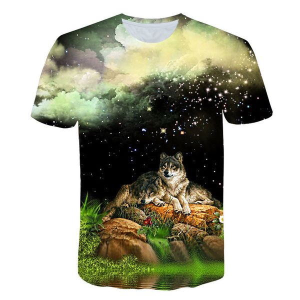 

wolf animal cool wolf male 3d print shirts hippie harajuku comics men clothing