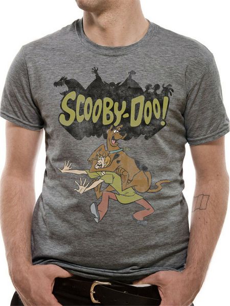 

scooby doo spooky shaggy mystery grey mens t-shirt diy prited tee shirt
