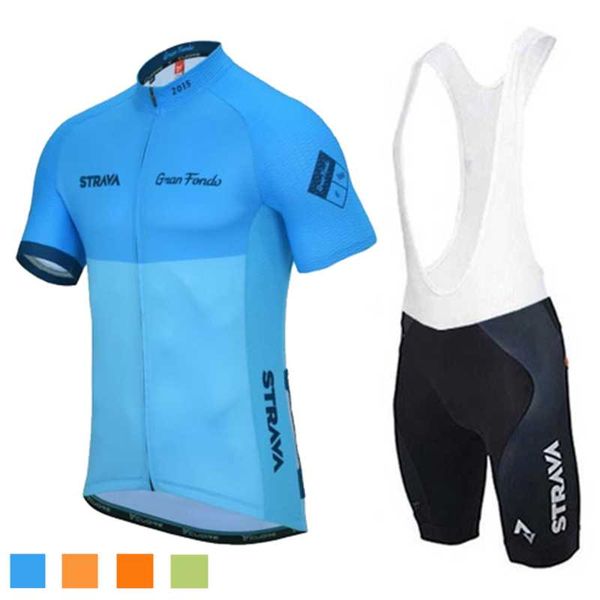 

racing sets blue strava cycling jerseys 16d 2021 pro uci team tour clothing mtb bike outdoor sportswear roupas de ciclismo, Black;blue