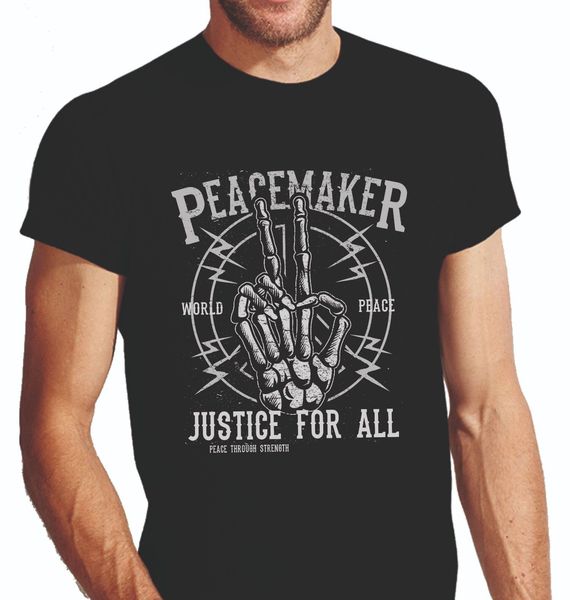 

brand designer fashionable camisa digital peacemake t-shirt old school retro justice must have *0006 novelty t shirt