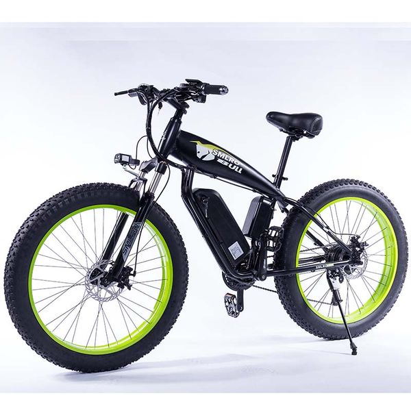 

26 inch fat tire 500w electric bike e bike mountain bike electric bicycle with removable 48v 13ah lithium-iion battery ebike, Silver;blue