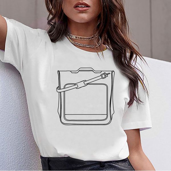 

t shirt women shoulder satchel basic black print female tshirt