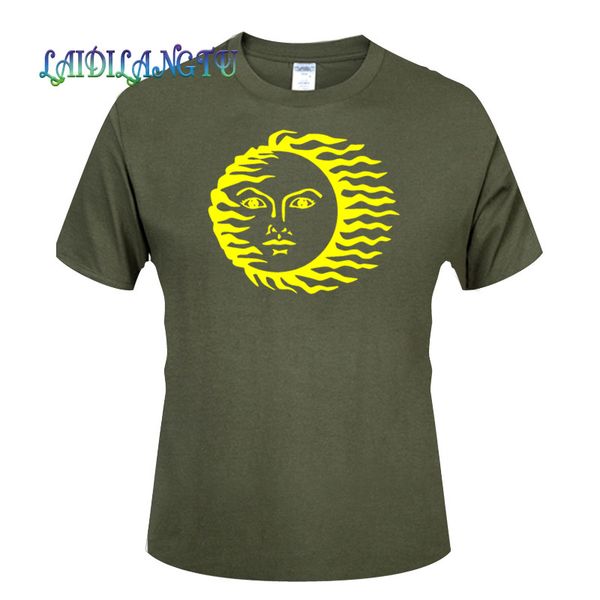 

oversized t shirt sun flower personality cartoon print men solid color slim fit short sleeve men casual t-shirts
