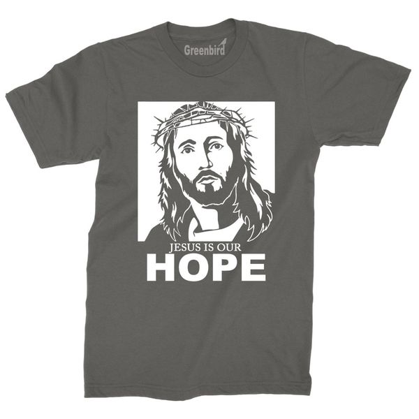 

2020 new 100% cotton jesus is our hope tshirt religious faith awareness bible church believe gift tee men summer st