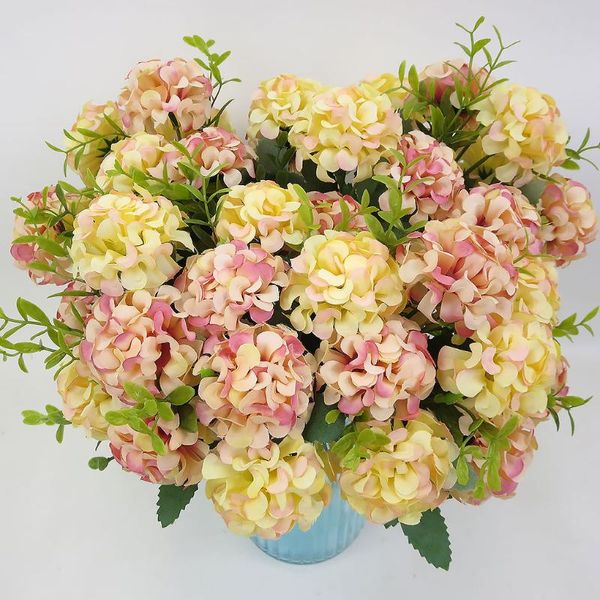 

2pcs artificial silk flower bouquet home l table decoration fake flower wedding bride holding floral bouquet