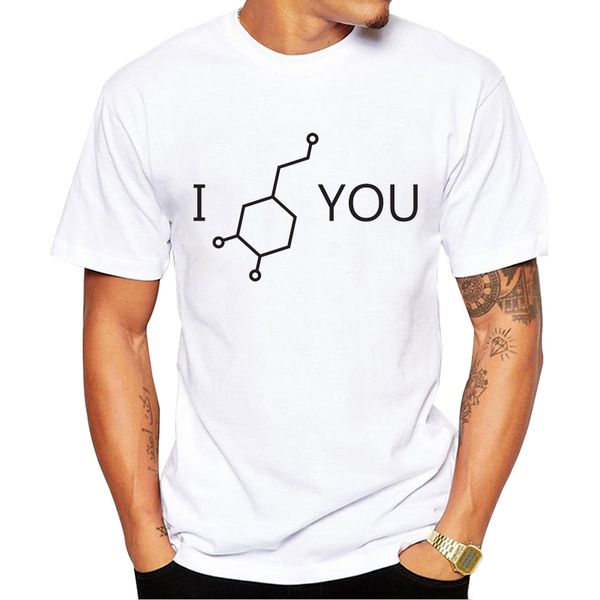 

teehub 2019 i love you dopamine men t-shirt fashion chemical formula printed tshirts short sleeve summer tees casual