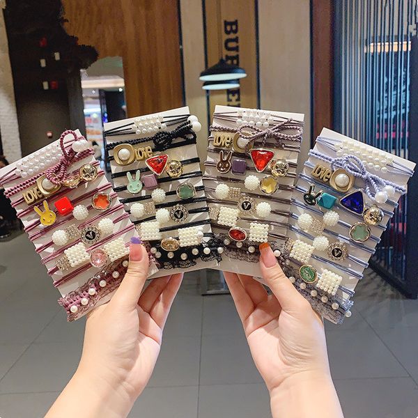 

headdress south korea for tying hair hairband ins hair band online celebrity band female tied by girl's cute simple pearl h, Brown