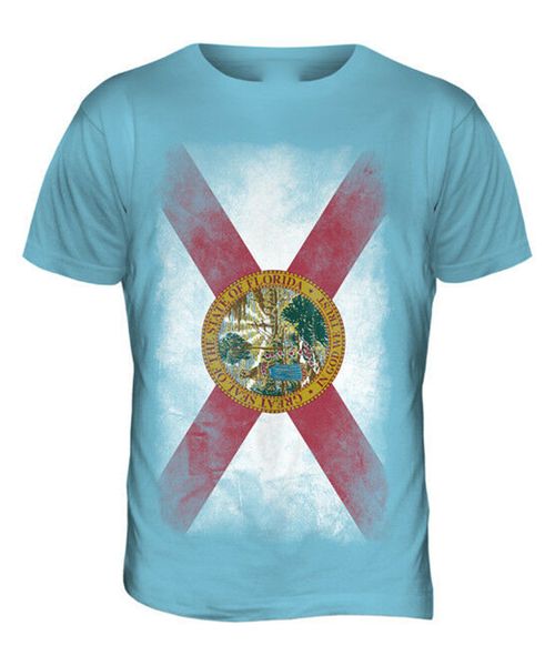 

florida state faded flag mens t-shirt tee floridian shirt jersey gift custom printed tee shirt