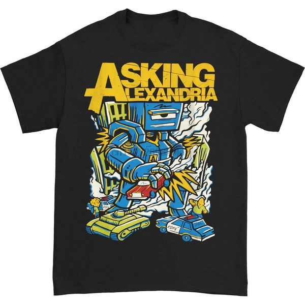 

asking alexandria mens killer robot t-shirt black male female tee shirt