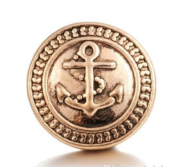 

retro charm gift noosa snap diy 2019 button charm new jewelry fit sale snap jewelry 20pcs/lot accessories 18mm anchor bbyik bdehome, Bronze;silver