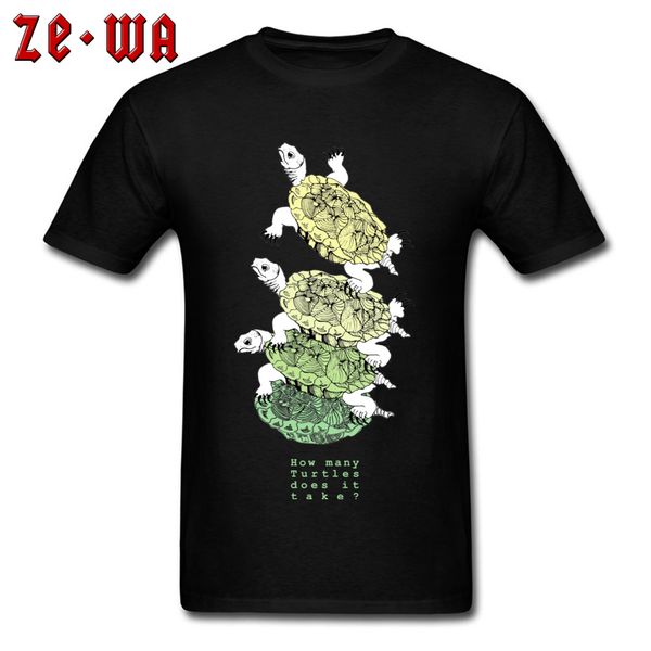 

vintage t-shirt for man tshirt how many turtles print on male clothing novelty gift t shirts custom black cotton tees