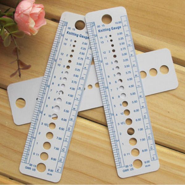 Righello UK Stati Uniti Canada Taglie Accessori per maglieria Accessori per Ago Gauge Inch Sewing Strumento righello per cucito cm 2-10mm Size Misura Strumenti per cucire G