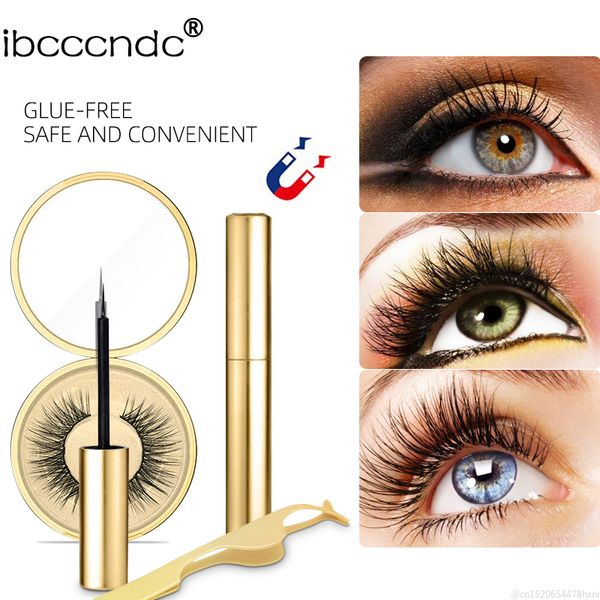 

handmade magnetic false eyelashes set fast drying waterproof sweat-proof long lasting and magnetic eyeliner eyelashes set