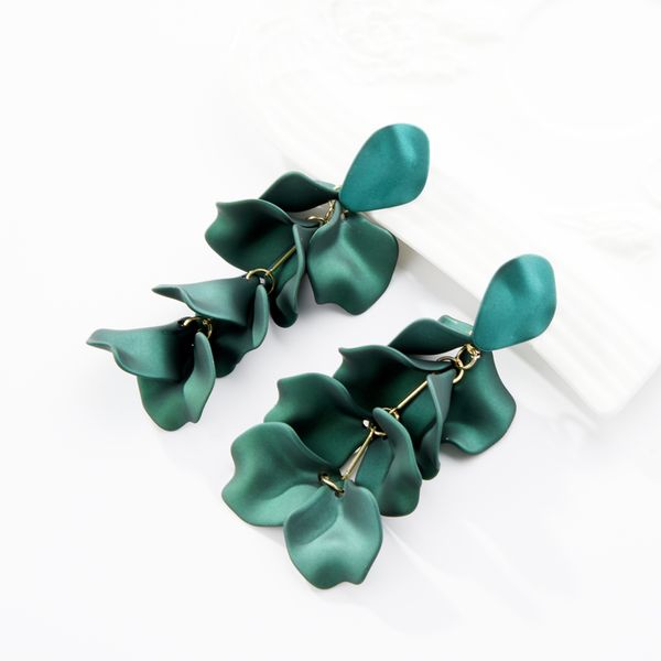 

dangle & chandelier wuli&baby 2021 big flower petal drop earrings women fashion statement korean style, Silver