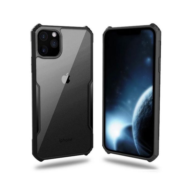 

defender hybrid shockproof soft bumper hard clear back case phone protective cover for iphone 11 pro max