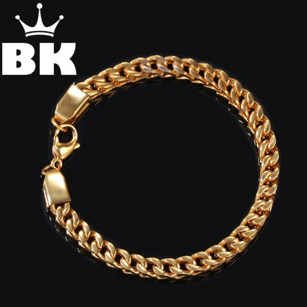 

new men's 6mm width 316l stainless steel cuban link bracelets for men fashion hiphop bracelet jewelry, Black