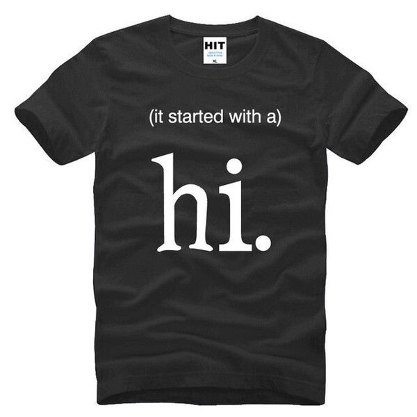 

it started with a hi simple black short sleeve men t shirt size s-3xl