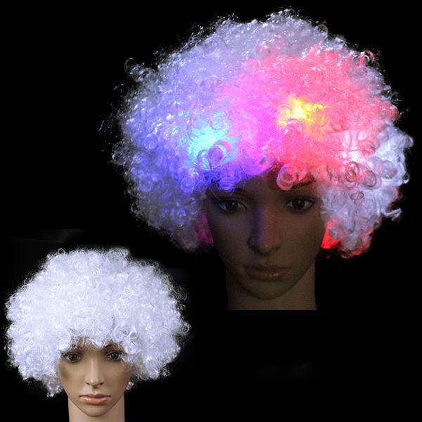 

party hats 1pcs amazing explosion of head led light blinking wig halloween christmas clown hat glow carnival headdress for kids adult