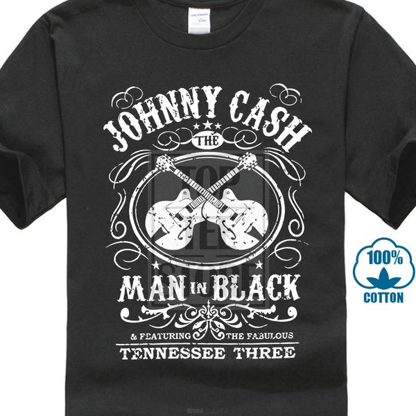 

johnny cash man in black men's t shirt black all size 010404
