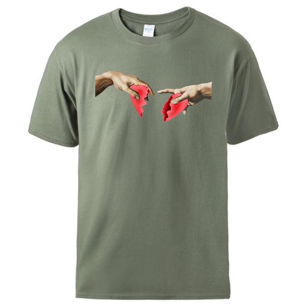 

michel angelo heart man t shirts 2020 summer sell sportswear cool short sleeve tshirt male 100% cotton casual fit tshirt tee