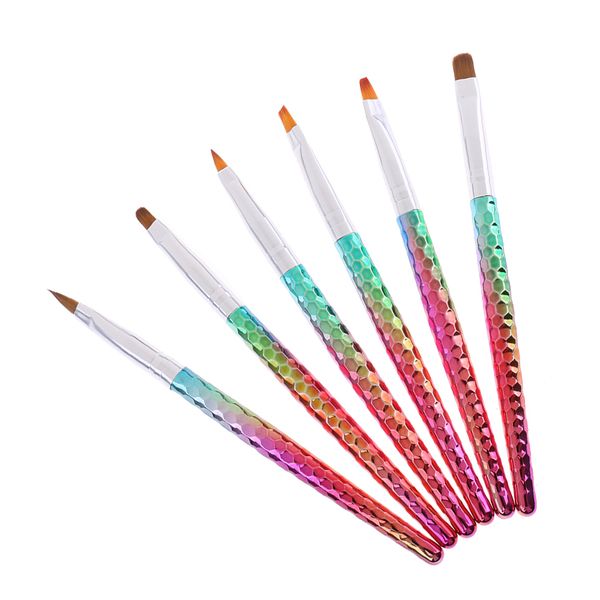 

professional uv gel nail art brush polish painting draw pen brushes set 6pcs
