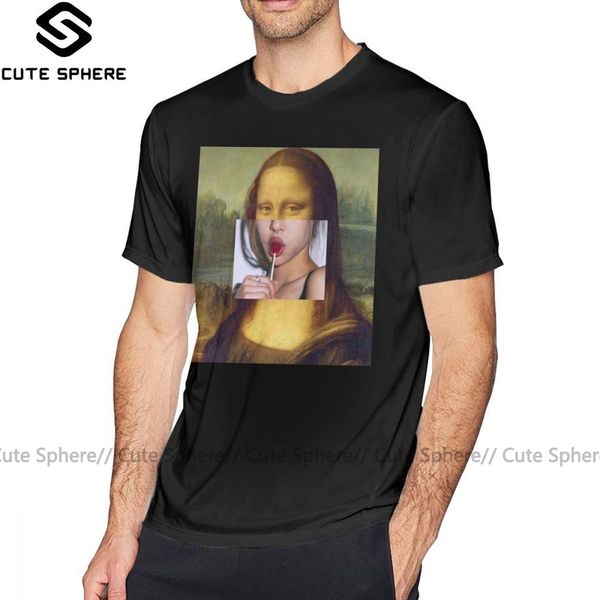

mona lisa t shirt gioconda t-shirt graphic men tee shirt fun 6xl 100 percent cotton short sleeves casual tshirt