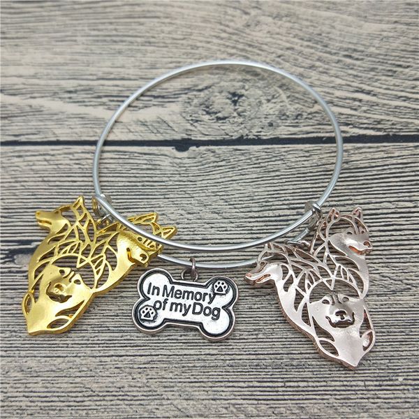 

trendy new siberian husky bangles cute siberian husky dog bangles bracelets fashion pet jewellery, Black