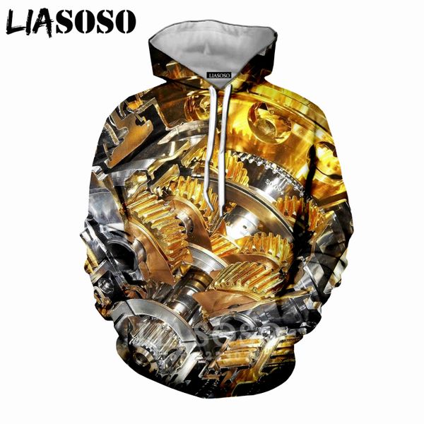 

liasoso, толстовки с 3d двигателя печати, женщины машин, круглых деталей автомобиля шеи, модный унисекс свитер, хип-хоп мужской балахон d013, Black
