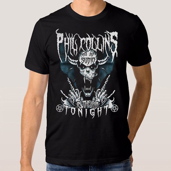 

phil collins in the air tonight t-shirt men's punk rock metal tee t shirt summer style fashion men t shirts tee