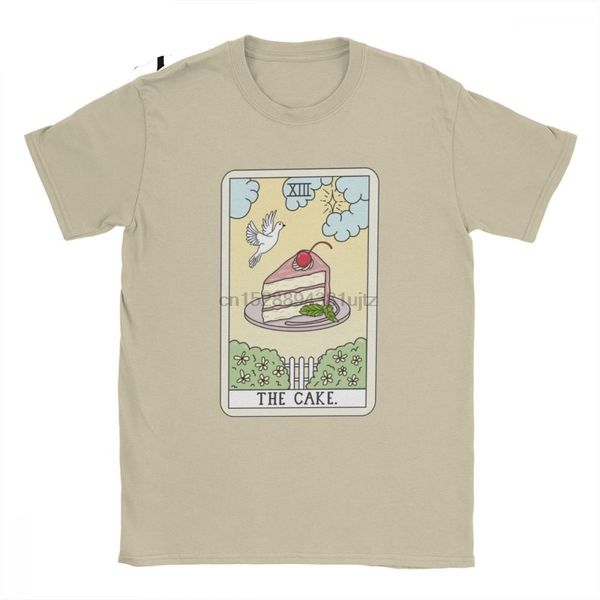 

awesome cake reading t-shirt men pure cotton t shirts pastry kitchen art food tarot short sleeve tee shirt big size clothes