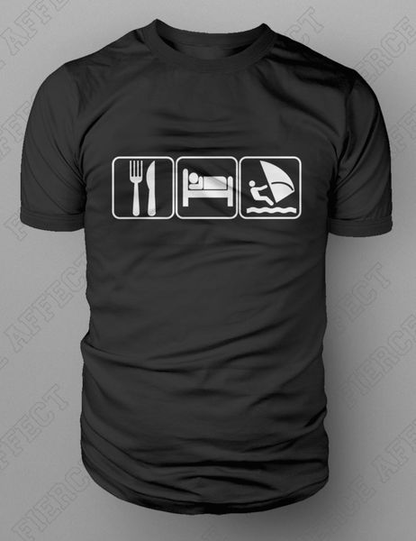 

new brand-clothing t shirts eat sleep windsurf t-shirt rig board mast windsurfing slalom super x new summer fashion