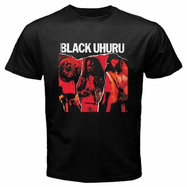 

new black uhuru reggae music album cover logo mens black t-shirt size s-3xl