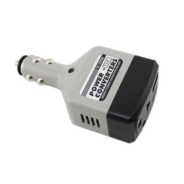 

universal 2 in 1 dc 12v 24v to ac 220v auto mobile car power converter inverter adapter charger with usb charger socket