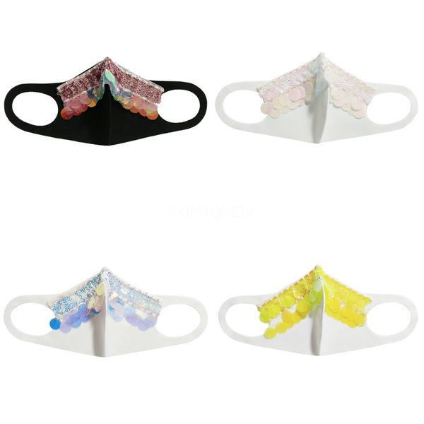 

tin cotton sequin masks for women clot breatable anti-dust suncreen wasable mask sipping#649#939, Black